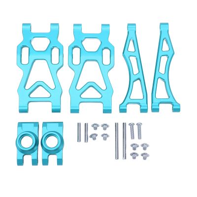 RC Swing Arm Kit Aluminum Alloy Rear Lower and Upper Suspension Arm with Rear Axle Cup for SCY 16101PRO 16102 1/16 RC Car Upgrade Parts (Blue)