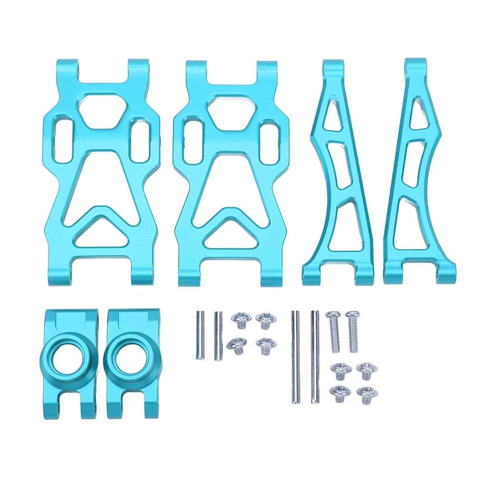 RC Swing Arm Kit Aluminum Alloy Rear Lower and Upper Suspension Arm with Rear Axle Cup for SCY 16101PRO 16102 1/16 RC Car Upgrade Parts (Blue)