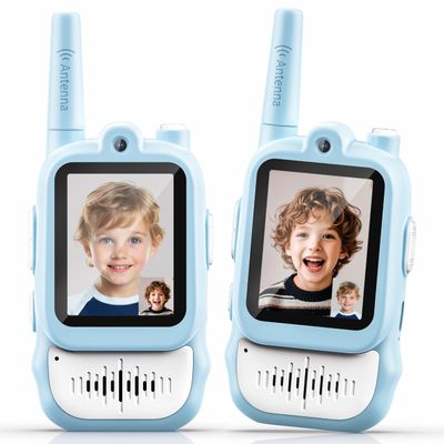 Lapare Video Walkie Talkies for Kids, Rechargeable Walkie Talkies with Screen, Outdoor Camping Toys & Birthday Gifts for Boys Girls 3-8