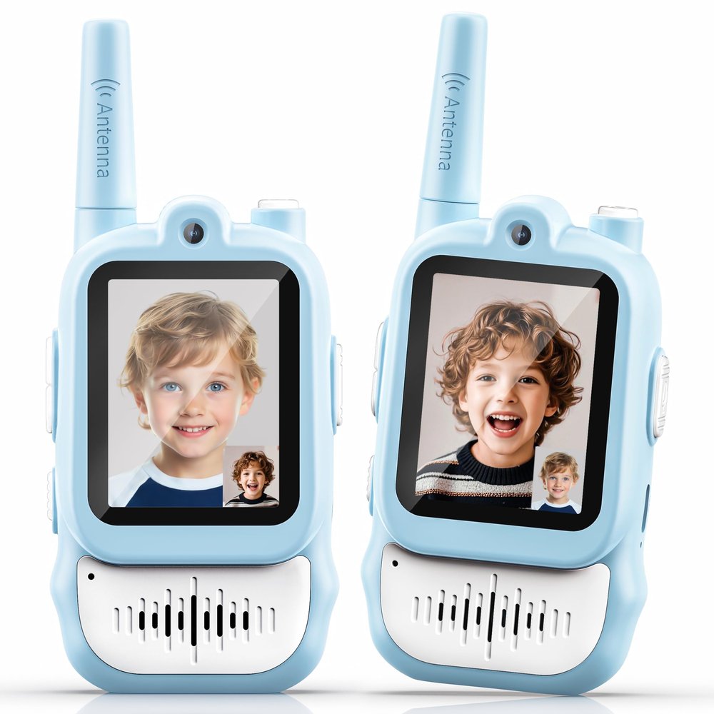 Lapare Video Walkie Talkies for Kids, Rechargeable Walkie Talkies with Screen, Outdoor Camping Toys & Birthday Gifts for Boys Girls 3-8