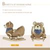 Soft Plush and Wooden Rocking Horse with Gentle Rocking Motion, Safe Handle Design and Smooth Wood Base for Indoor Seating Fun view 3