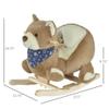 Soft Plush and Wooden Rocking Horse with Gentle Rocking Motion, Safe Handle Design and Smooth Wood Base for Indoor Seating Fun view 4