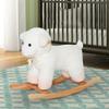 Classic Wooden Rocking Horse Toy with Plush Body and Smooth Curved Rails for Gentle Back-and-Forth Motion view 1