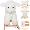 Classic Wooden Rocking Horse Toy with Plush Body and Smooth Curved Rails for Gentle Back-and-Forth Motion view 3
