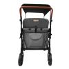 Wagon Stroller for 4 Kids, Foldable Kids Wagon Cart Featuring All-Terrain Wagon Cart with Removable Canopy, 5-Point Harness & Storage Organizer for Garden Beach Camping view 3