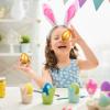 Abaodam Golden Wooden Easter Eggs, 12 Pcs Unpainted Natural Wood Fake Decor, Gold Fillable Style Solid Eggs for DIY Crafts and Toddler Play Kitchen view 4