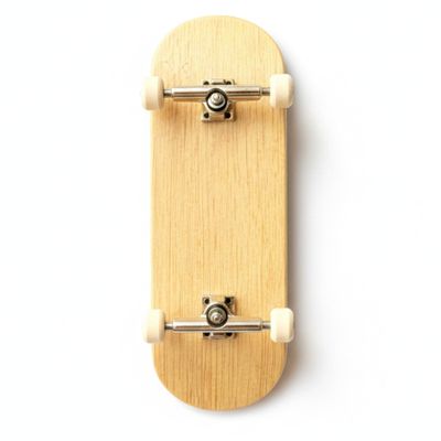 Professional Handmade Bamboo Fingerboard - 33mm 6-Ply Wooden Deck, 20th Anniversary Edition Vintage Mini Skateboard, Pro 34mm Silver Trucks & Beige II Bearing Wheels