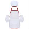 Moily Toddler Kids Chef Apron And Hat with Overseeleves 3 Pcs Children Cooking Baking Set White 9-10 Years view 3
