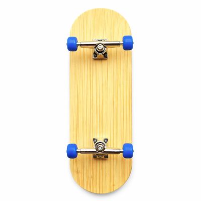 Professional 6-Layer Bamboo Fingerboard Mini Skateboard Complete100x33mm Deck +Axle Washers 34mm Silvery Trucks | Old School 20th Anniversary Edition Blue Wheels