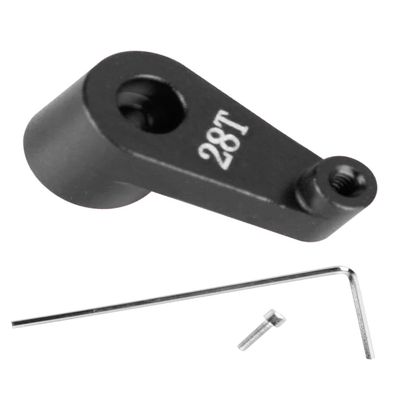 ARRCat Aluminum 28T Steering Horn Servo Upgrades Part for 1/30 SCX30 RC Crawler Car,28T Servo Horn Steering Arm for 1/30 SCX30,Steering Servo Arm Rocker,Black