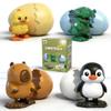 Keyrose 2026 New 4 PCS Wind Up Surprise Eggs, Animal Hatching Surprise Egg Toy, Easters Latest Gift, Boom Easter Eggs That Pop Open to Walking Dinosaurs, Penguin, Duck, Capybara view 1