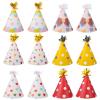 Aeaocvo 12 PCS Birthday Party Hats, Cone Hat with Glitter Pompoms, Cone Paper Hat Adults, Paper Party Headwear for Celebration(A) view 1