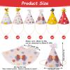 Aeaocvo 12 PCS Birthday Party Hats, Cone Hat with Glitter Pompoms, Cone Paper Hat Adults, Paper Party Headwear for Celebration(A) view 3