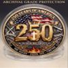 1776-2026 America 250th Anniversary Commemorative Challenge Coin, Patriotic Semiquincentennial Souvenir Medallion, Gold Plated Religious Collectible Gift for Veterans (1PCS) view 3