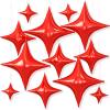 12PCS Red Star Balloons, 26/18/10 Inch Star Foil Balloons, Metallic Red Four Pointed Stars Balloon for Graduation Birthday Baby Shower Halloween Wedding Anniversary New Year Party Decorations view 1