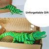 3D Printed Articulated Crocodile - Opening Mouth and Glass Eyes - Flexible Joint Animal Models - Surprise Gifts for Fidget Enthusiasts - Green view 4