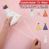 Aeaocvo 12 PCS Birthday Party Hats, Cone Hat with Glitter Pompoms, Cone Paper Hat Adults, Paper Party Headwear for Celebration(B) view 3