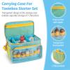 Carrying Case for Tonies Storage, Case for Tonie Box 1/2 Organizer Holder for Tonie Figures, Headphones and Charging Station, Portable Storage Bag with Shoulder Strap and Handle Bar (Light Blue) view 3
