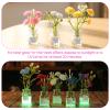10 Pcs Dollhouse Miniatures Flowers Plants, 1:12 Tiny Small Glow in The Dark Glass Vase Flowers Plant House Decor, Faux Flower Model Miniature Dollhouse Accessories for Tiny Houses view 4
