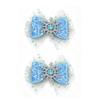 2PCS Blue Snowflake Hair Bow Clips for Girls, Winter Princess Glitter Tulle Bows, Sparkly Mesh Barrettes for Toddlers Little Girls Kids Teens view 1