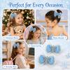 2PCS Blue Snowflake Hair Bow Clips for Girls, Winter Princess Glitter Tulle Bows, Sparkly Mesh Barrettes for Toddlers Little Girls Kids Teens view 3