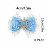 2PCS Blue Snowflake Hair Bow Clips for Girls, Winter Princess Glitter Tulle Bows, Sparkly Mesh Barrettes for Toddlers Little Girls Kids Teens view 4