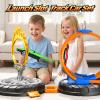 2026 Race Car Track Set Toy for Kids, Stunt Racing Playset with 360 Loop Car Track and Four 1:64 Scale Vehicles Gift Toys for Boys Girls Ages 3 4 5 6 7 8 (Standard) view 2