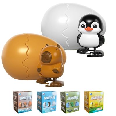Qudgl Wind-Up Animal Hatching Surprise Egg, 2026 New Boom Eggs, Easters Latest Gift, Reusable Clockwork Walking Animal, Funny Novelty Gag Gift (Penguin+Capybara)