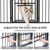Metal Freestanding Dog Gate with Cat Door for Outdoor Indoor,80" Extra Wide Foldable Pet Fence,30" Tall Dog Gate for Large Opening,Stairs,Hallways,Doorways,Deck,Yard,with 3PCS Support(4 Panels,Black) view 2