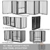 Metal Freestanding Dog Gate with Cat Door for Outdoor Indoor,80" Extra Wide Foldable Pet Fence,30" Tall Dog Gate for Large Opening,Stairs,Hallways,Doorways,Deck,Yard,with 3PCS Support(4 Panels,Black) view 4