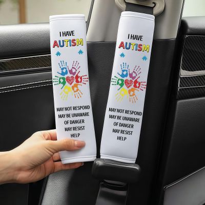 2Pack Autism Belt Covers, Car Seat Belt Covers, Sensory Friendly Design for Special Needs People, Autism Support Gift for Family Travel