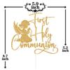 Gold Glitter First Holy Communion Cake Topper, First Confiamtion Spanish Baptism Baby Girls Cross Dcor, Religious Christening Wedding Enagement Party Decorations Supplies view 2