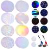 200 Pcs Badge Protective Film 70mm (2.76 in), 8 Styles Holographic Glitter Badge Film for 2.25 Inch 58mm Button Maker Machine, Premium Pre-Cut No-Adhesive Button Making Supplies for DIY Crafts view 1