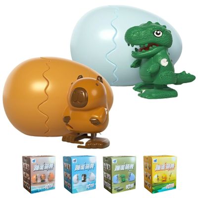 Qudgl Wind-Up Animal Hatching Surprise Egg, 2026 New Boom Eggs, Easters Latest Gift, Reusable Clockwork Walking Animal, Funny Novelty Gag Gift (Capybara+Dinosaur)