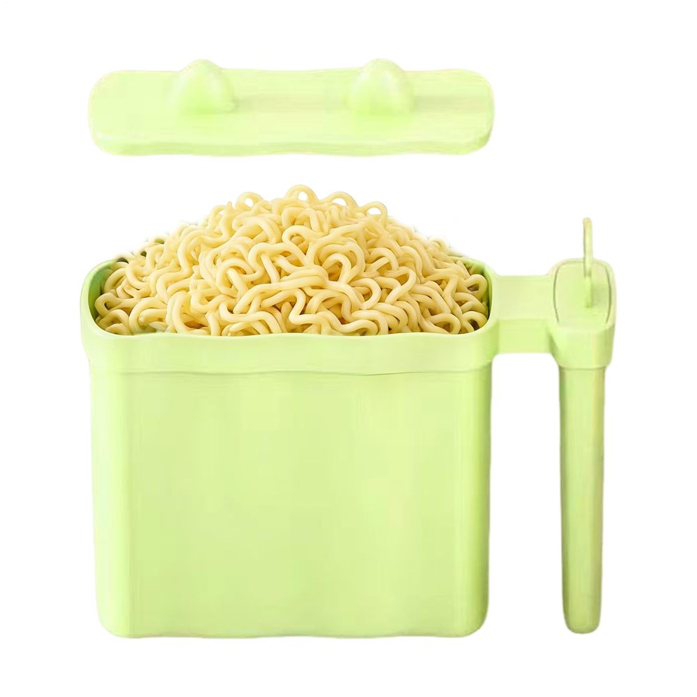 Instant Noodle Cup Holder - 19x15x5cm No-WashImmersion Cupwith Lid | Versatile Cat Ear Noodle Bowl With Drainage, Fork Storage And Handle For College Dorm Apartment Kitchen Kids