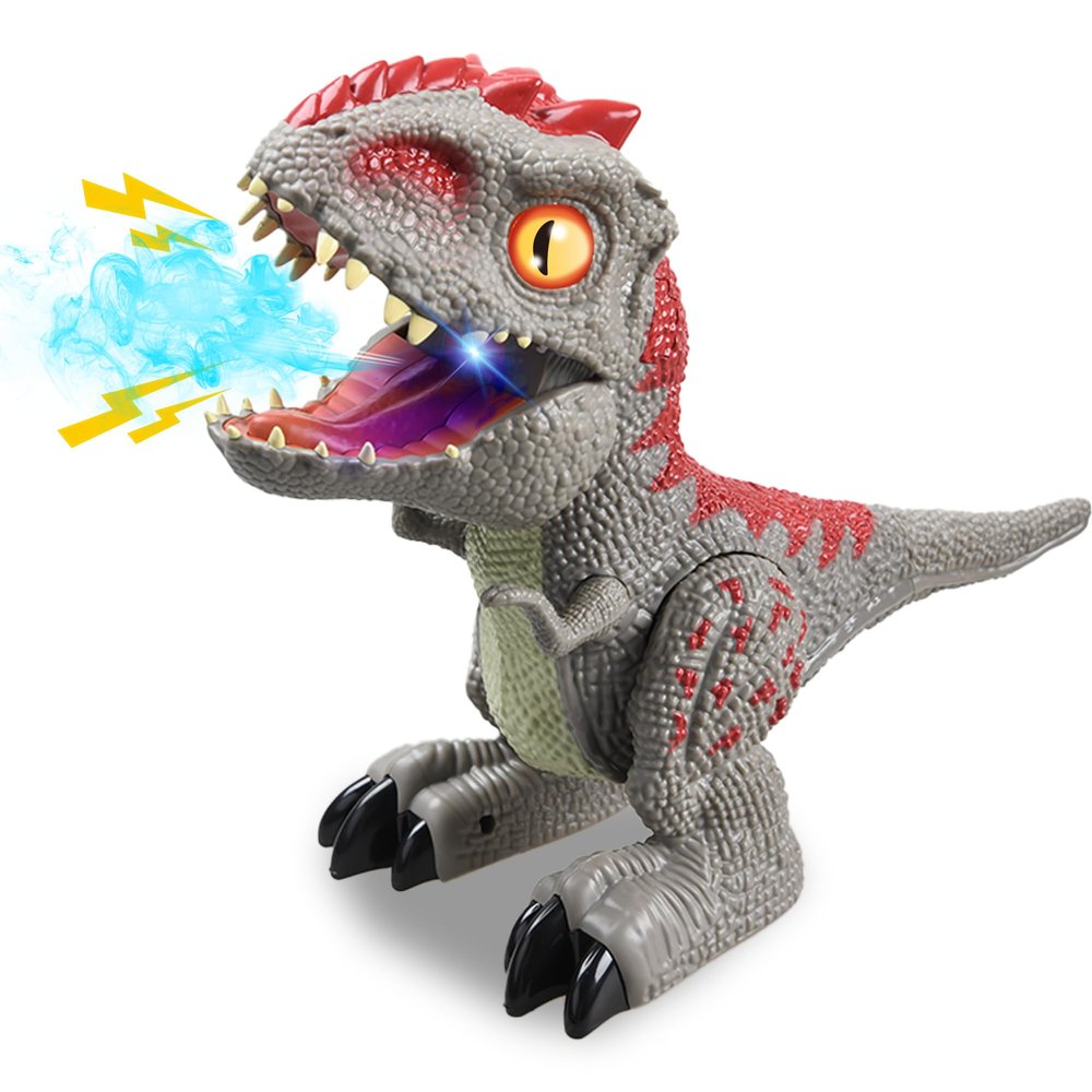 GeeKiPrime Dinosaur Toys for Kids 3-5, Manual Mist Spray Dinosaurs for Kids 2-4, T-Rex Dinosaur with Roar & Lights, Interactive Dino Toy Boys Girls Birthday Gift