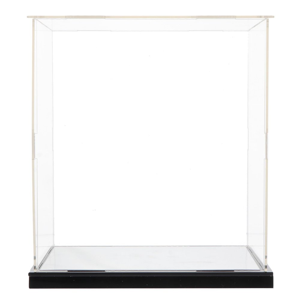 Hohopeti DIY Acrylic Display Case for Collectibles with Mirror Base, Storage Box 26x18.5x16cm for Model Figures and Artifacts Showcase