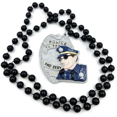 Police Officer Badge Law Enforcement Mardi Gras Beads New Orleans Carnival Bayou Lousianna Cajun Creole Party