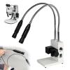 6000K Spotlight Microscope Light Source,Fiber Optic Microscope Illuminator,Adjustable Brightness/Aperture Size,Flexible Direction,for Stereo Zoom Microscopio Dual view 1