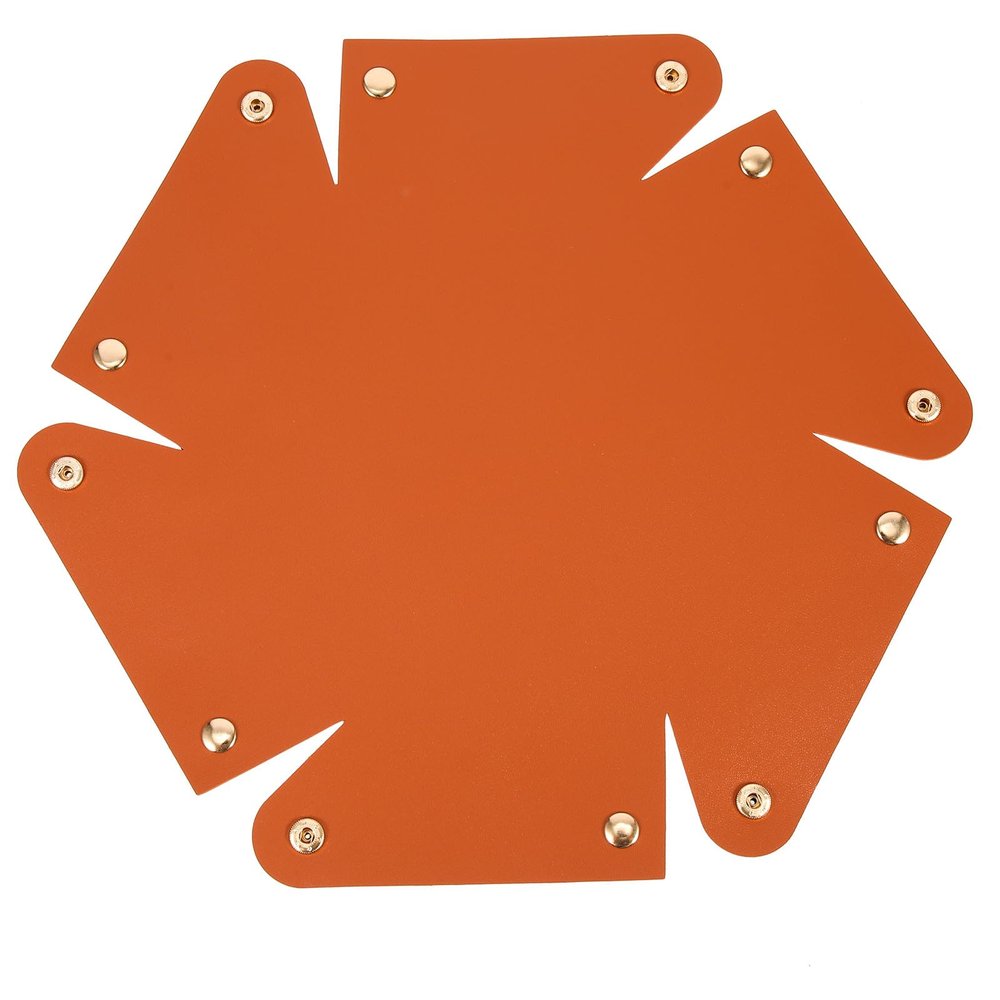 Abaodam Large Brown Pu Leather Dice Tray Folding Sundries Storage Tray for Tabletop RPG Board Games and Party Accessories Organizer