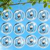 12 PCS Bird Deterrents for Outside Stainless Steel Wind Spinners 3D High Reflective Mirror Bird Reflectors to Keep Woodpeckers Swallows Sparrow Away from Garden Yard Porch Orchard view 1