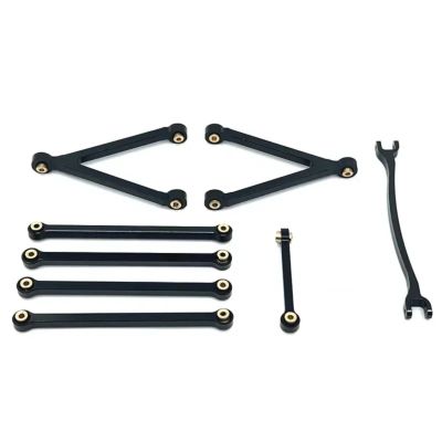 BOQEXSS for FMS FCX24M for Camel Cup 1/24 Metal Chassis Links Pull Rods and Steering Set RC Crawler Car Parts Accessories Rc Models Accessories(Black)
