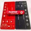 2 Pack MTG Playmat Set with Storage Tube Case Trading Card Game Playmat with Zones & Phase Guide for Beginner Casual Player Non-Slip Base for MTG Commander & TCG Play - Red/Black view 4