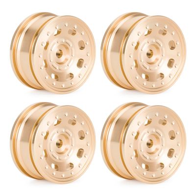 4PCS for 0.7 Inch Brass Wheels for Axial SCX30 Crawler Car Upgrade Rim Hub Compatible with for 1/30 Scale Ford Bronco 4X4(White)