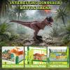 Hisatisfy Dinosaur Building Set with 137PCS 13 Realistic Figures, STEM Toy for Kids 3-8, Create Your Own Dino World, Openable Cages & Battle Action, Birthday Gift for Boys & Girls, Square view 3