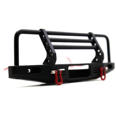 Rc Bumper Models For TRX4 For Defender For Axial For SCX10 II 90046 1/10 Adjustable Metal Front Bumper With Light RC Crawler Car Upgrade Part