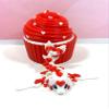 3D Printed Dragon, Articulated Baby Love Wybern Dragon in Cupcake Container, Pink and Red Baby Love Dragon, Fidget ADHD Autism Toy, Valentine's Gift, Executive Desk Toy - CCLDR003-WB-RED view 3