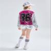 LOLANTA Hip hop Dance Outfits Girls Dancing Clothing Se Silver Sequin Jacket Shorts Sets Kids Stage Performances (RoseRed, 8-10) view 3