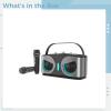ToysCentral Basics Wireless Karaoke Speaker with Dual Mics, RGB Light Effects, for Home Ktv Outdoor Party, Gray, 10.2 X 4.3 X 5.4 in view 2