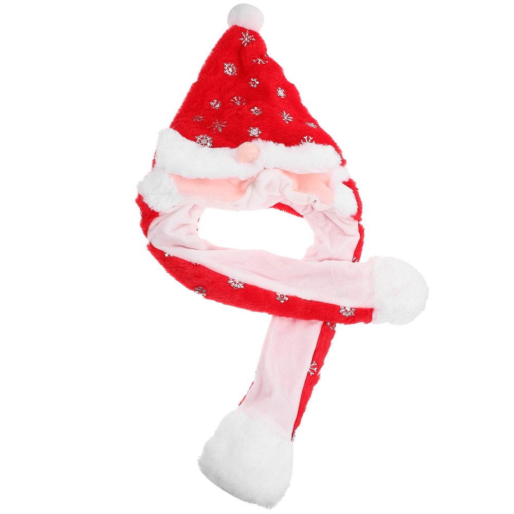 BCOATH Christmas Santa Ear Moving Hat with Inflatable Reindeer Ears, Sequined Xmas Party Headwear for Holiday Cosplay and Stage Performance